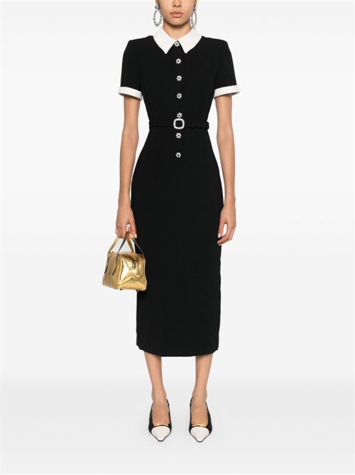 Midi dress with belt SELF PORTRAIT | AW24007MBBLACK